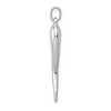 Black Bow Jewelry 14k White Gold Italian Horn Pendant, 5 x 33mm - 2 of 4