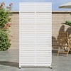 Lirago 72 in. Galvanized Metal Outdoor Privacy Screens Garden Outdoor Fence White - 2 of 4