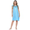 Casual Nights Women's Cap Sleeve Rose Satin Tricot Nightgown - 2 of 4