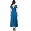 Womens V-Neck Empire Waist Cap Sleeve Maxi Dress - 24seven Comfort Apparel™ - 3 of 4