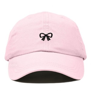 Dalix Bow Embroidered Coquette Cotton Summer Cute Outdoor Baseball Cap Dad Hat Womens - 1 of 4