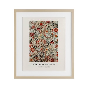 Stupell Industries William Morris Red Dotted Flowers Framed Print Under Glass Art, Brown, 13" x 16" - 1 of 4