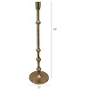 4.5x15.5" Slender Aluminum Taper Candle Holder with Bead Accents, Bronze - 3 of 4