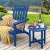 Tangkula 2PCS 18" Round Outdoor Side Table Weather Resistant HDPE Adirondack Table End Tables Patio Side Table Navy - 2 of 4