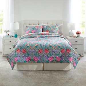 BrylaneHome Saskia 3 Piece Quilt Set - 1 of 3