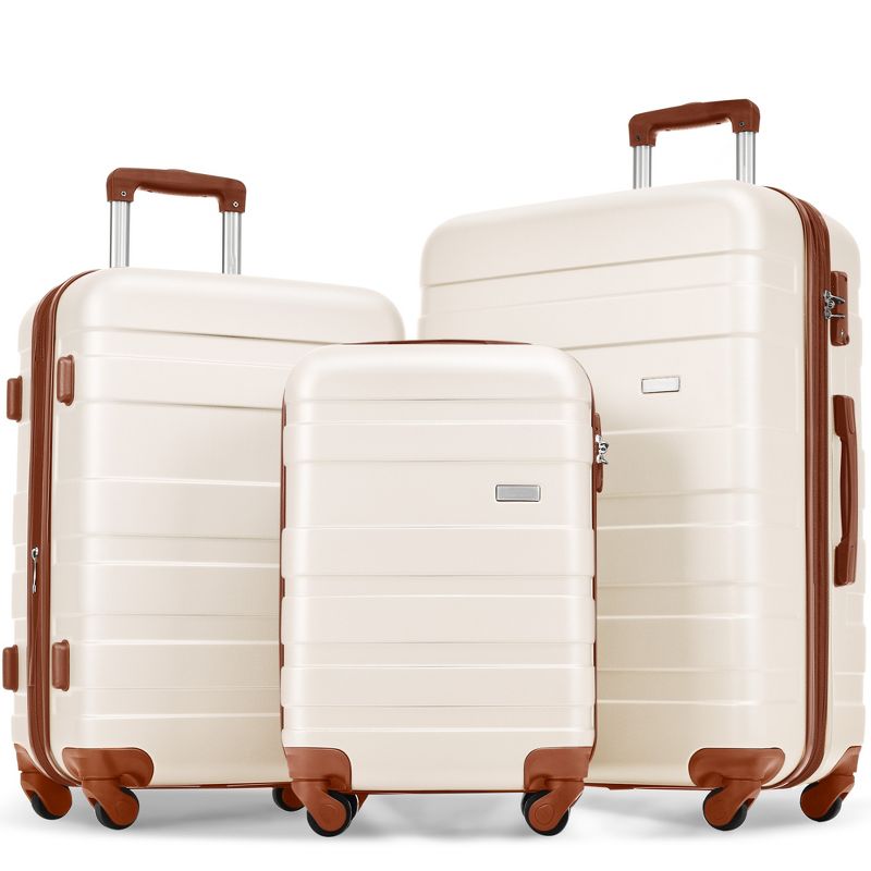 3 PCS Expandable ABS Hard Shell Luggage Set with Spinner Wheels and TSA Lock - ModernLuxe, 1 of 13