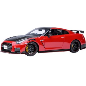 2022 Nissan GT-R (R35) Nismo Special Edition RHD Vibrant Red with Carbon Hood and Top 1/18 Model Car by Autoart - 1 of 4