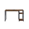 Metal & Composite Wood Rectangular Writing Desk with 2-Tier Shelf and Metal Open Base - 3 of 4