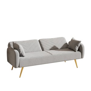 NicBex 70.47 Inch Convertible Sofa Couch with Split Backrest and 2 Throw Pillows for Living Room,Bedroom,Office,Apartment - 1 of 4