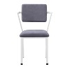 TiramisuBest Grey & White Fabric Open-Back Office Chair: Breathable, Padded Seat, Metal Frame - 2 of 4