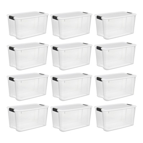 Sterilite Clear Plastic Stackable Storage Container Bin Box Tote with Clear  Latching Lid Organizing Solution for Home & Classroom, 12 Pack