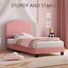 Twin Size Bed Frame, Corduroy Upholstered Platform Bed Frame with Adjustable Headboard, Mattress Foundation,Wooden Slats Support, No Box Spring Needed - 3 of 4