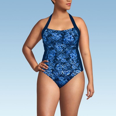 Lands' End Women's Seamed Halter Tankini Top