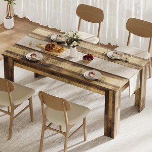 63″ Farmhouse Rectangular Dining Table for 4–6, 1.18″ Thick MDF Wood Kitchen & Dining Room Table for Apartment/Small Space with 300 lb Load Capacity - 1 of 4
