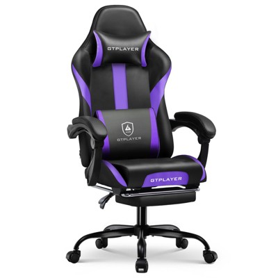 GTPLAYER Ergonomic Gaming Chair, PU Leather Computer Chair with Footrest, Lumbar Support for Adults
