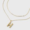 14K Gold Dipped Cubic Zirconia Duo Initial Multi-Strand Necklace - A New Day™ Gold - 4 of 4