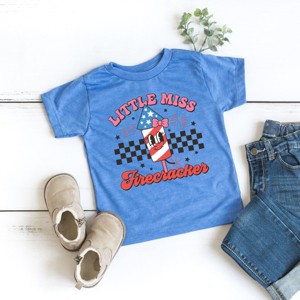 The Juniper Shop Little Miss Firecracker Checkered Toddler Short Sleeve Tee - 1 of 4