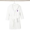 Personalized Linum Kids 100% Polyester SUPER PLUSH Double Brushed Hooded Bathrobe in Purple Bookman Font - 3 of 3