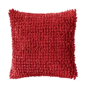 VCNY 16"x16" Noodle Textured Lurex Square Throw Pillow Red