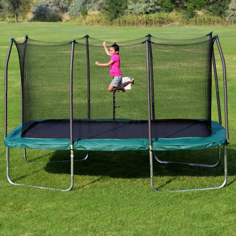 Skywalker 14&#39; Rectangle Trampoline with Enclosure - Green, 3 of 8