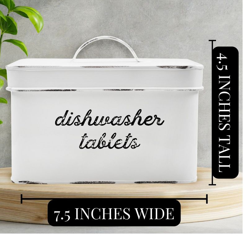 AuldHome Design Enamelware Dishwasher Pod Container with Lid, Farmhouse Style, 3 of 9