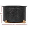 Black Galvanized Metal Planter with Wood Base - Foreside Home & Garden - 4 of 4