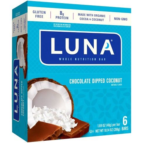 Luna Dipped Coconut Nutrition Bars - 6ct : Target