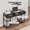47.2" Industrial Writing Desk with Fabric Drawers and Adjustable Shelves, Compact Home Office Table with Open Storage-3irtyhousy - 3 of 4