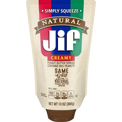 Jif Natural Squeeze Pouch - 13oz