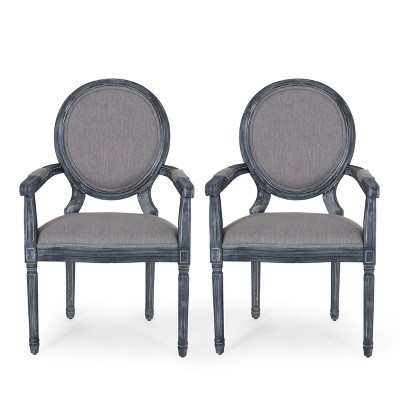 Set of 2 Judith French Country Wood Upholstered Dining Chairs - Christopher Knight Home
