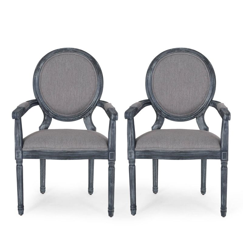 Set of 2 Judith French Country Wood Upholstered Dining Chairs - Christopher Knight Home, 1 of 13