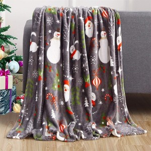 Comfort Flannel Blanket Super Soft Christmas Prints Throw Blanket Christmas Gift. - 1 of 4