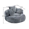 CAVINAS Chenille Fabric Bean Bag Chair with Three Pillows,Soft Bean Bag Couch,Accent Chairs for Living Room - 4 of 4