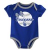 Mlb Los Angeles Dodgers Infant Girls' 3pk Bodysuits - 12m : Target