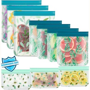 Dishwasher Safe Reusable Bags, Leakproof BPA-Free Freezer Bags for Food, Travel, Make-up Storage - 1 of 4