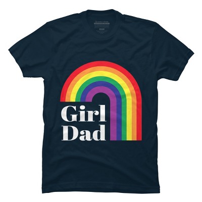 Adult Design By Humans Father's Day Girl Dad Pride Rainbow By KangThien T-Shirt