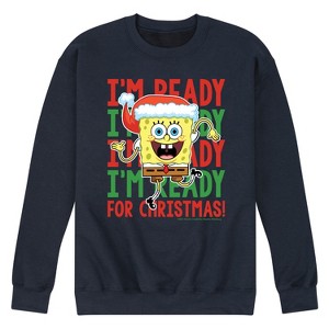 Men's - SpongeBob SquarePants - I'm Ready For Christmas Graphic Fleece Sweatshirt - 1 of 4