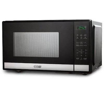 COMMERCIAL CHEF Microondas de 0.9 pies cúbicos con 10 niveles de potencia,  microondas pequeño con mango de agarre, microondas de encimera de 900 W con