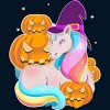 Men's Design By Humans Cute Unicorn With Jack O Lantern Halloween T Shirt By thebeardstudio T-Shirt - 2 of 4