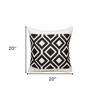 HomeRoots 20" X 20" Deep Navy And White 100% Cotton Geometric Zippered Pillow - 3 of 4