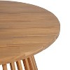 ORRD 31.5" Round Acacia Wood Coffee Table with Striped Base - Stylish, Durable for Courtyard/Patio, Easy Assembly - 4 of 4