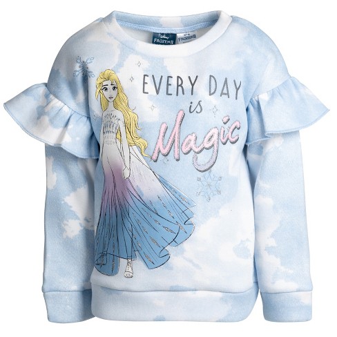 Disney Frozen Elsa Princess Anna Olaf Toddler Girls Sweatshirt Blue 4T 