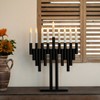 Vintiquewise Modern 9-Branch Hanukkah Menorah with LED Candles in Sleek Finish, Decorative Centerpiece and Meaningful Gift for Hanukkah, Black - 2 of 4