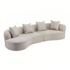 Christopher Knight Home Bryson 12 6" Modern Boucle Upholstered 5 Seater Curved Sectional Sofa with Pillows Almond - 4 of 4