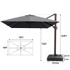 Pellebant 10'x 12.5' Patio cantilever Umbrella Heavy Duty Base Set High-strength Aluminum Pole with 360Rotation 5 Heights Adjustable - 2 of 4