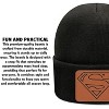 Beanie for Kids and Adults Winter Hat – Beanie with Superman Leather Patch Licensed (One Size) - 4 of 4