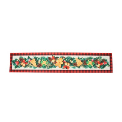 Unique Bargains Christmas Table Runner Polyester Red Yellow Green 71x14 Inch 1 Pc