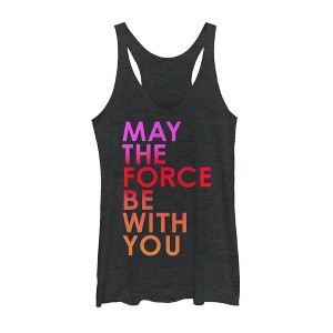 Women's Star Wars The Last Jedi Force Be With You Racerback Tank Top - 1 of 3