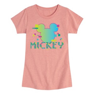 Girls' - Disney - 8 Bit Mickey Fitted Short Sleeve Graphic T-Shirt - 1 of 4