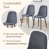 5/7-Piece Dining Set with Wood-Textured Dining Table with A-Frame Legs and 4 Linen-Cotton Chairs, Black+Natural+Gray/Brown-ModernLuxe - 3 of 4